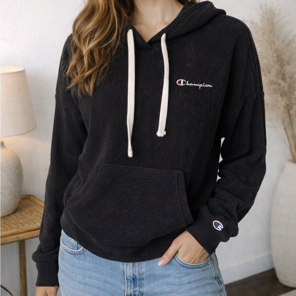 Champion Women's Black Textured Hoodie
